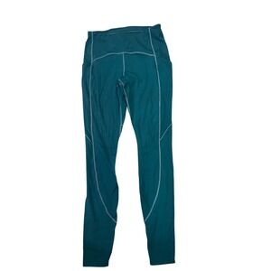 Title Nine Leggings Sz S High Waist Teal Green‎ Pocket Reflective Dots Running